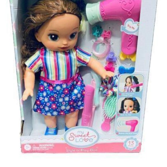 My Sweet Love Style and Play Doll Toy Set, 13 pcs - Picture 1 of 2